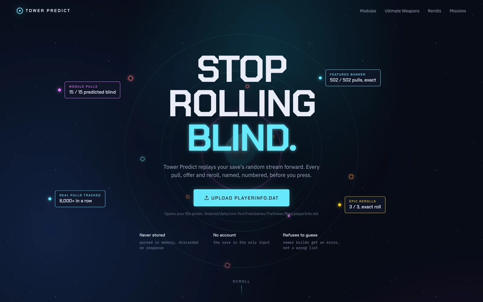 Tower Predict landing page